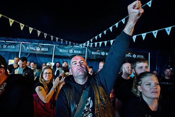 Heavy metal fans enjoying wrestling at Copenhell...