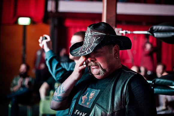 Wrestling fan mourning the retirement of Bad Buddha after his last match, GBG Wrestling