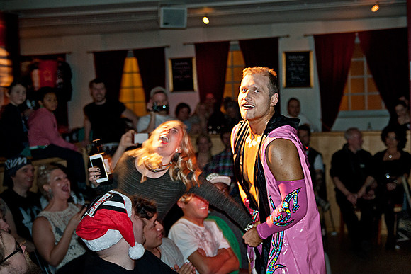 Valentine taking liberties with the audience