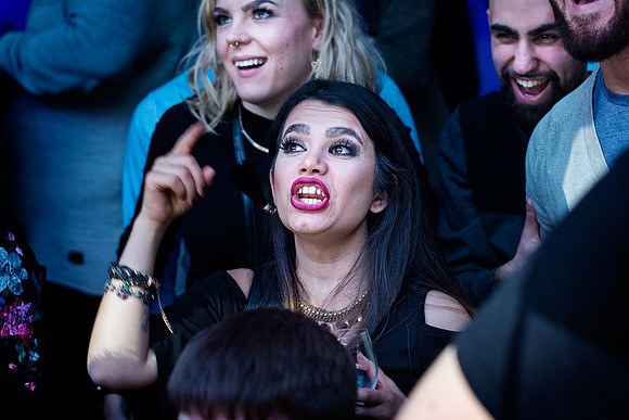 Wrestling fan at Göta källare, Stockholm